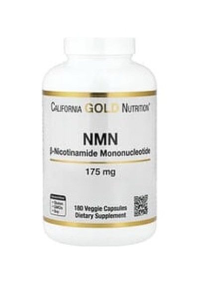 California Gold Nutrition, Nmn, 175 Mg, 180 Veggie Capsules Aromasız