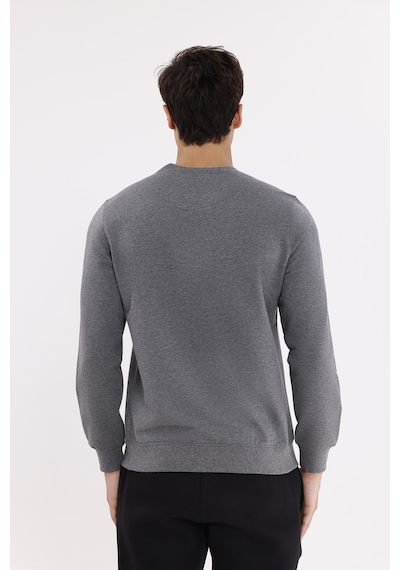 Rowinger Minimal Logolu Bisiklet Yaka Ribana Manşetli Rahat Kalıp Mevsimlik Sweatshirt A.melanj