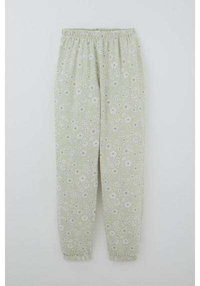 Breeze Kız Çocuk Pijama Takımı Çiçek Desenli 9-12 Yaş, Su Yeşili