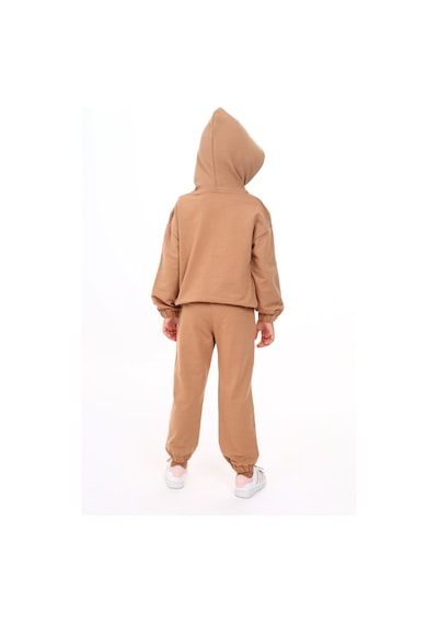 Toontoy Kids Toontoy Kız Çocuk Armalı Eşofman Takım Kahverengi