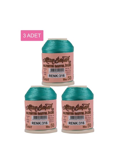 3 Adet Altınbaşak Oya Ve Dantel İpi 20 Gr - Royaleks - No: 316