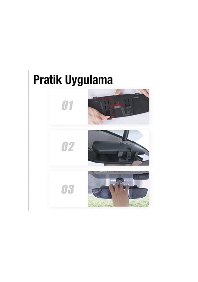 Zhltools Sd-2415 Kavisli Dışbükey Geniş Açılı Araç Dikiz Aynası 299x90mm