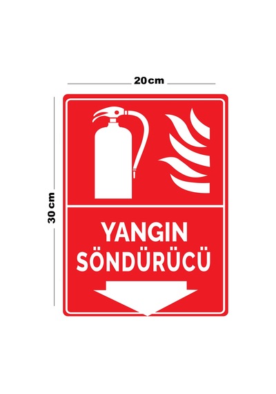 Metal Yangın Söndürücü 20cm X 30cm A4 Büyüklüğünde Uyarı Levhası Yönlendirme Tabelası