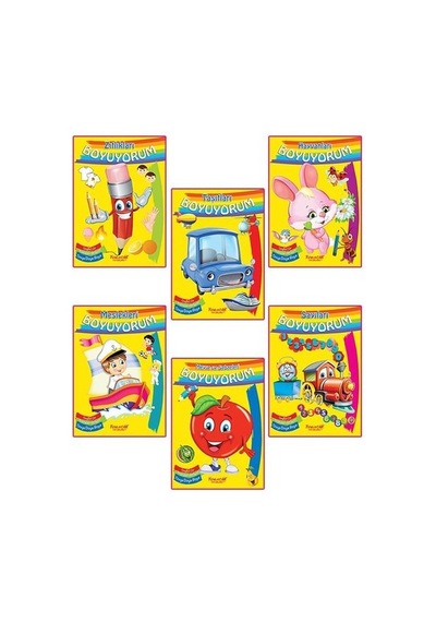 Kavramlar Boyama Seti - 6 Kitap Takım- Yumurcak Yayınları
