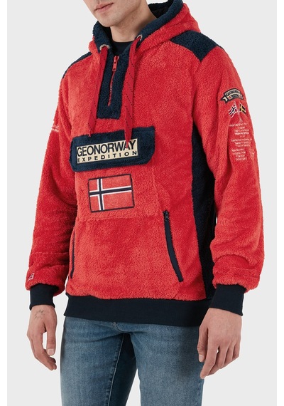 Norway Geographical Erkek Sweat Gymclasssherco Kırmızı Kırmızı