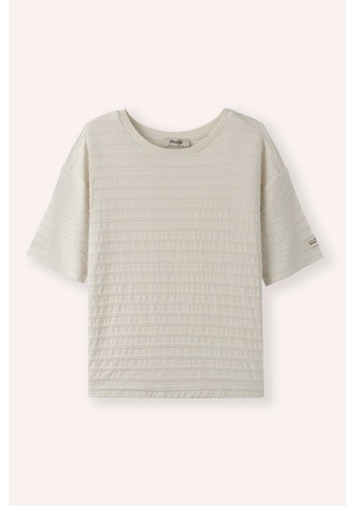 Panço Erkek Çocuk Kısa Kollu T-shirt İndigo Bej