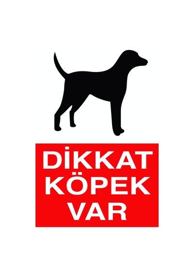 Jetyazdır Uyarı Levhaları ''dikkat Köpek Var '' A4 Pvc 30 21 Cm