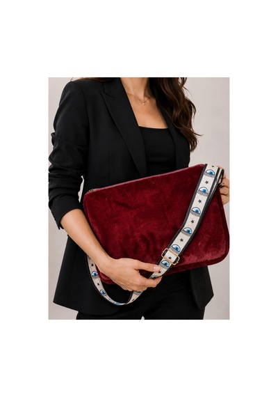 Bordo Toscana Peluş Laptop Apple Uyumlu MacBook Çantası 13-13.3-14 İnç Yumuşak Koruyucu Kılıf 36x26 Cm Bordo Bordo