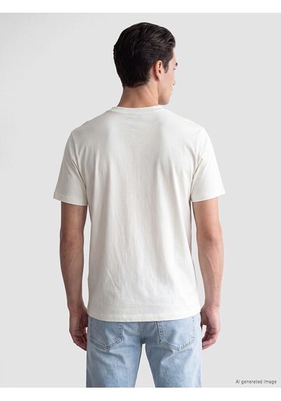 Lcwaıkıkı Classic Ekru Slim Fit İnce Kumaş Erkek Tişört /02