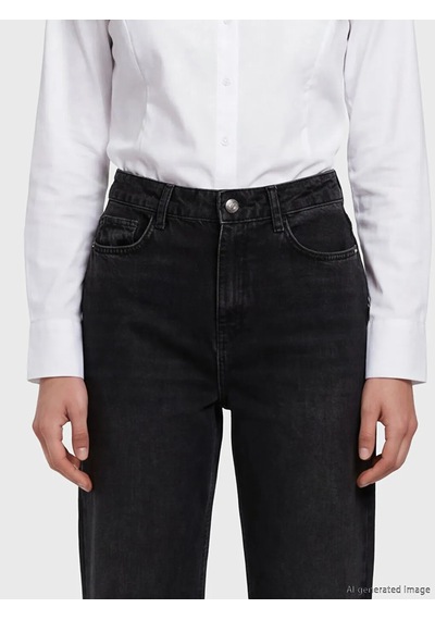 Lc Waikiki Siyah Straight Fit Kadın Jean Pantolon