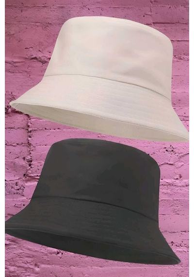 Tezzgelsin Unisex Uv Korumalı Pamuku Bucket Şapka Bej Siyah