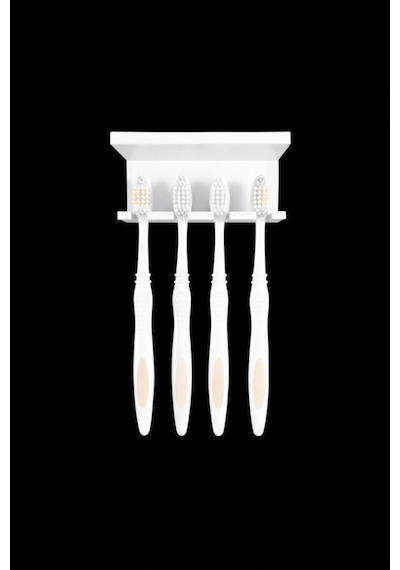 Beyaz Yapışkanlı Çok Amaçlı Diş Fırçası Jilet Jiletlik Asacağı Askılığı Askılık Diş Fırçalık Banyo Organizer