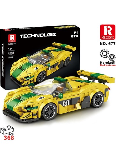 Reobrix Technic 677 Mclaren P1 Gtr Spor Araba Yaratıcı Yapı Blok Seti Building Blocks - 351 Parça