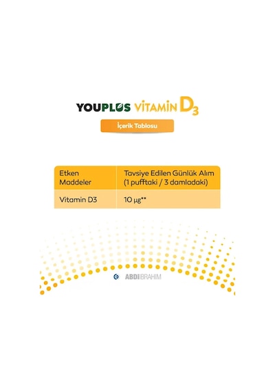 Youplus Vitamin D3 400ıu Oral Sprey 20 Ml X 2 Adet