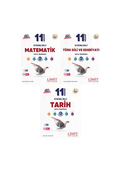 Limit 2027 11. Sınıf Matematik + Türk Dili Ve Edebiyatı + Tarih Soru Bankası Seti 3 Kitap Maarif Model