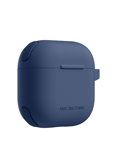 Apple Uyumlu AirPods 4 Kılıf Amazingthing Airbag Köşe Tasarımlı Omni Serisi Silikon Kılıf Lacivert