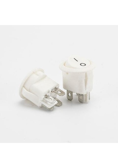 Yuvarlak Anahtar On-off 4 Pin Beyaz 10 Adet