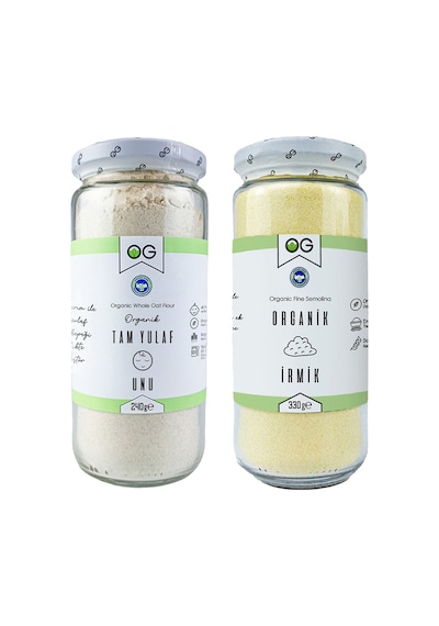 OG natural Organik İrmik ve Organik Tam Yulaf Unu Seti