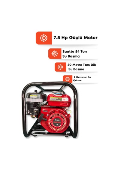 Plant Mate 7.5 Hp 3 İnç Benzinli Su Motoru Güçlü Ve Etkili Sulama Gücü