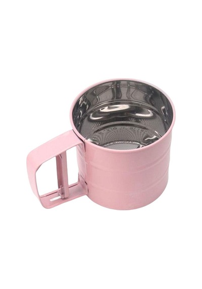 Pembe Kek İçin Kahve Şeker Örgü Elek Örgü Un Elek Fincan Pişirme Elek Süzgeç Toz Elek Pembe