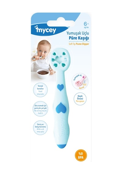Mycey Yumuşak Uçlu Püre Kaşığı Mavi