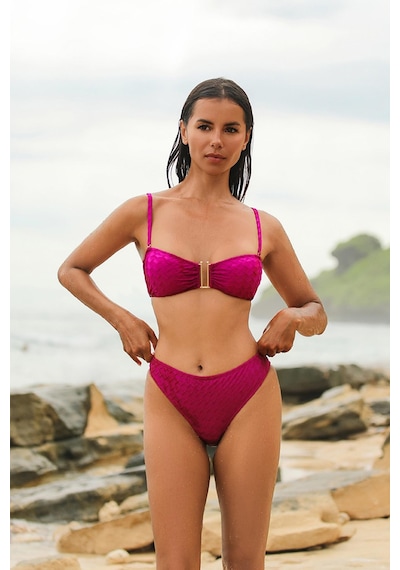 Amarelle Olympos Mor Çıkarılabilir Süngerli Straplez Bikini Takım Mor