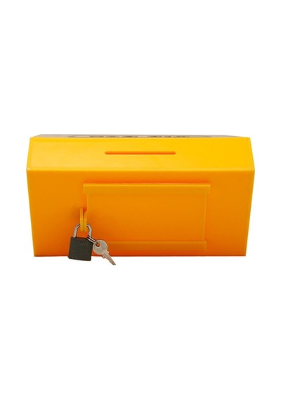 Asma Kilitli Pleksi Tip Box Bahşiş Kutusu Sarı 20x13xh12 Cm