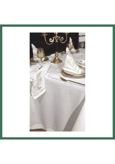 En-cag Sofra Takımı Valeron Gardenya Keten Yemek Takımı 160x260 Masa Seti 26 Parça Pullu Boncuklu Krem Bss En-cag Sofra Takımı Valeron Gardenya Keten Yemek Takımı 160x260 Masa Seti 26 Parça Pullu Boncuklu Krem Bss