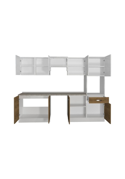 Decoraktiv Elite 280 Ankastre Boy Dolaplı Mdf Hazır Mutfak Dolabı - Tezgah Dahil - Pera - Beyaz Beyaz - Meşe Decoraktiv Elite 280 Ankastre Boy Dolaplı Mdf Hazır Mutfak Dolabı - Tezgah Dahil - Pera - Beyaz Beyaz - Meşe