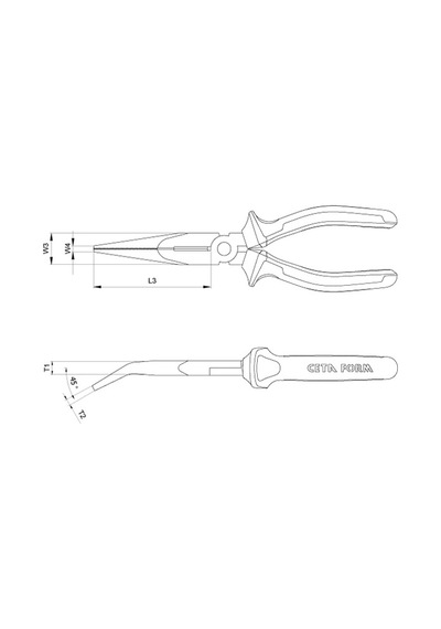 Ceta Form G16-18-0160 1000V İzoleli Eğri Kargaburun 160 MM