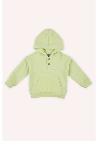 Erkek Bebek Kapüşonlu Yeşil Sweatshirt Çok Renkli