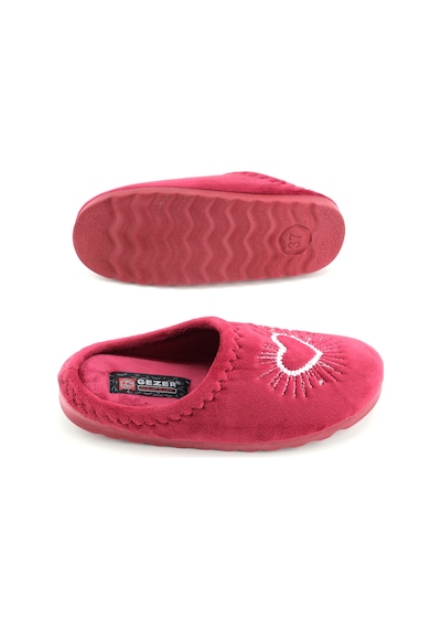 Gezer Kadın Kışlık Nakışlı Kalp Tasarım Rahat Taban Ev Bahçe Gondol Terlik Gt1kzm.15944.00.0ı7.f60 Bordo