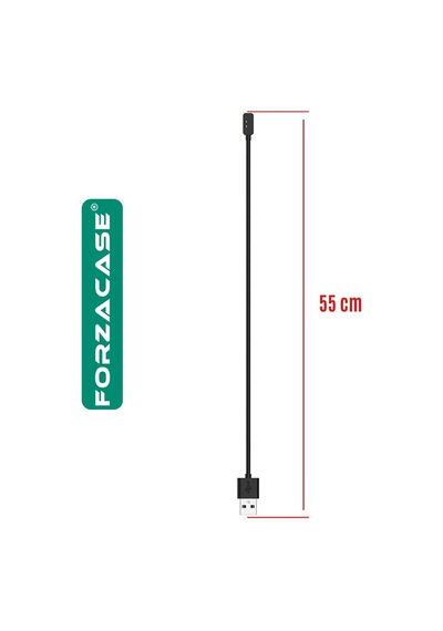 Forzacase Xiaomi Redmi Watch 3 Active Uyumlu Usb Manyetik Şarj Kablosu 55 Cm - Fc017 Siyah