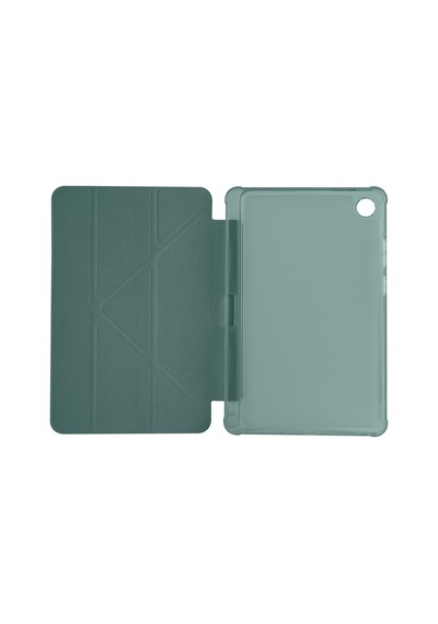Lenovo Tab One 8.7 2025 Tb-305fu Uyumlu Kalem Bölmeli Dönebilen Üçgen Standlı Tri Folding Tablet Kılıfı - Koyu Yeşil - T41659