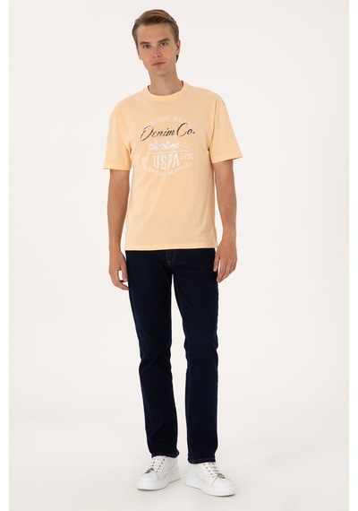 U.S. Polo Assn. Erkek Comfort Fit Turuncu Bisiklet Yaka Tişört 50300239-VR202