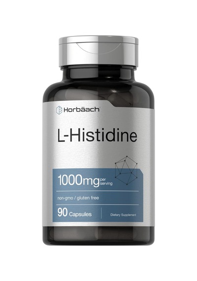 Horbaach L-histidine 1000mg 90 Capsules Non-gmo And Gluten Fr...