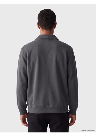 Lcw Vision Gri Polo Yaka Erkek Sweatshirt