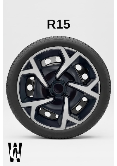 Toyota 15 İnç Jant Kapağı 4 Adet Siyah Gri C104