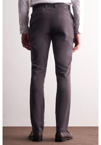İmza Antrasit Yan Cep Düz Paça Pamuklu Slim Fit Chino Casual Pantolon 1003255165 Antrasit