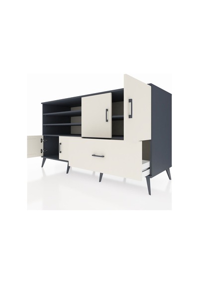 Kronos Konsol 5 Raflı Tek Çekmeceli 4 Kapaklı 176x59x99 Antrasit- Antrasit-aytaşı Kronos Konsol 5 Raflı Tek Çekmeceli 4 Kapaklı 176x59x99 Antrasit- Antrasit-aytaşı