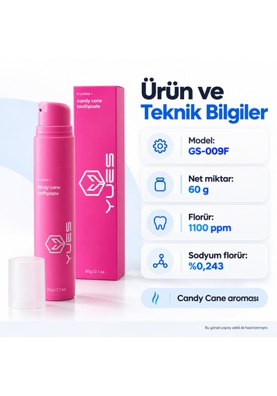 Yues Florürlü Pompalı Diş Macunu Candy Cane Aromalı 60 G Beyazlatma