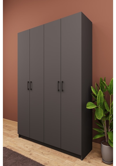 Asra Trend Vestiyer & Portmanto V-08 %100 MDF 4 Kapaklı Askılı Çok Raflı Ayakkabılık Koyu Gri Asra Trend Vestiyer & Portmanto V-08 %100 MDF 4 Kapaklı Askılı Çok Raflı Ayakkabılık Koyu Gri