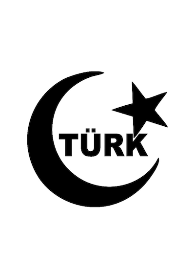 Ay Yıldız Ve Türk Yazısı Sticker Etiket 25Cm