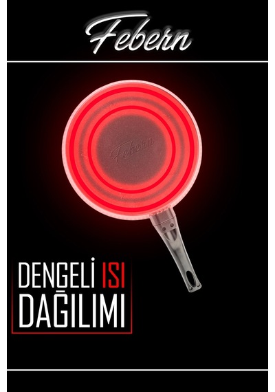 24 Cm Febern Premium Bio Granit Alüminyum Döküm Nisch Tava Siyah-koyu Ahşap Kulp