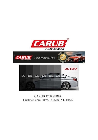 Seria 1200 Süper Koyu Siyah Çizilmez Cam Filmi 4 Numara 50 Cm X 6 Metre