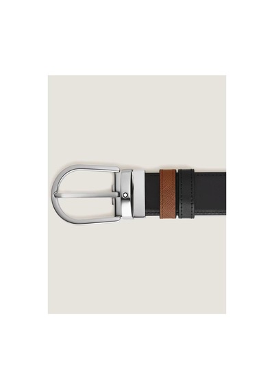Montblanc Sartorial At Nalı Tokalı 35 Mm Çift Taraflı Deri Kemer Kahverengi