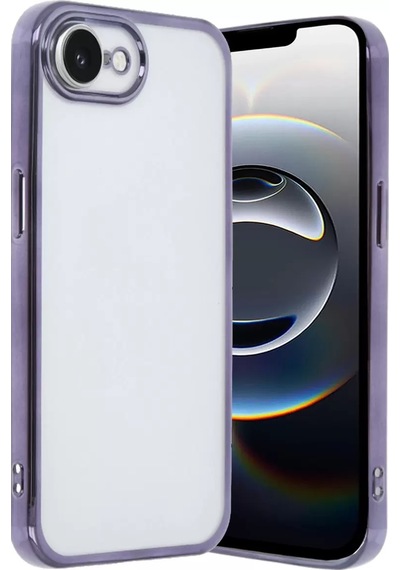 Apple Uyumlu iPhone 16e Kılıf Razer Lensli Silikon - Mor Renkli