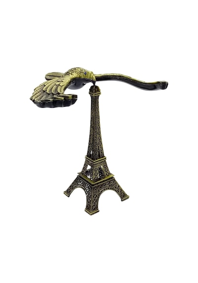 Vintage Metal Dengeli Kartal Ve Eyfel Kulesi Bronz 12x10 Cm