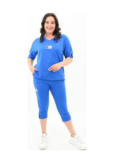 Koza Butik Kadın Büyük Beden Taytlı Takım 3753-23 001