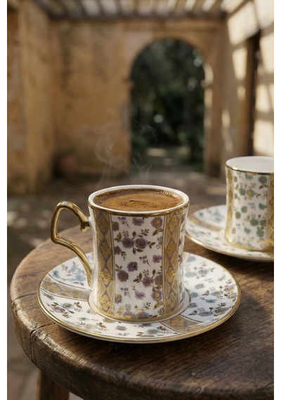 Wilmot 6 Kişilik Porselen Kahve Fincan Takımı - 90 Ml Renkli